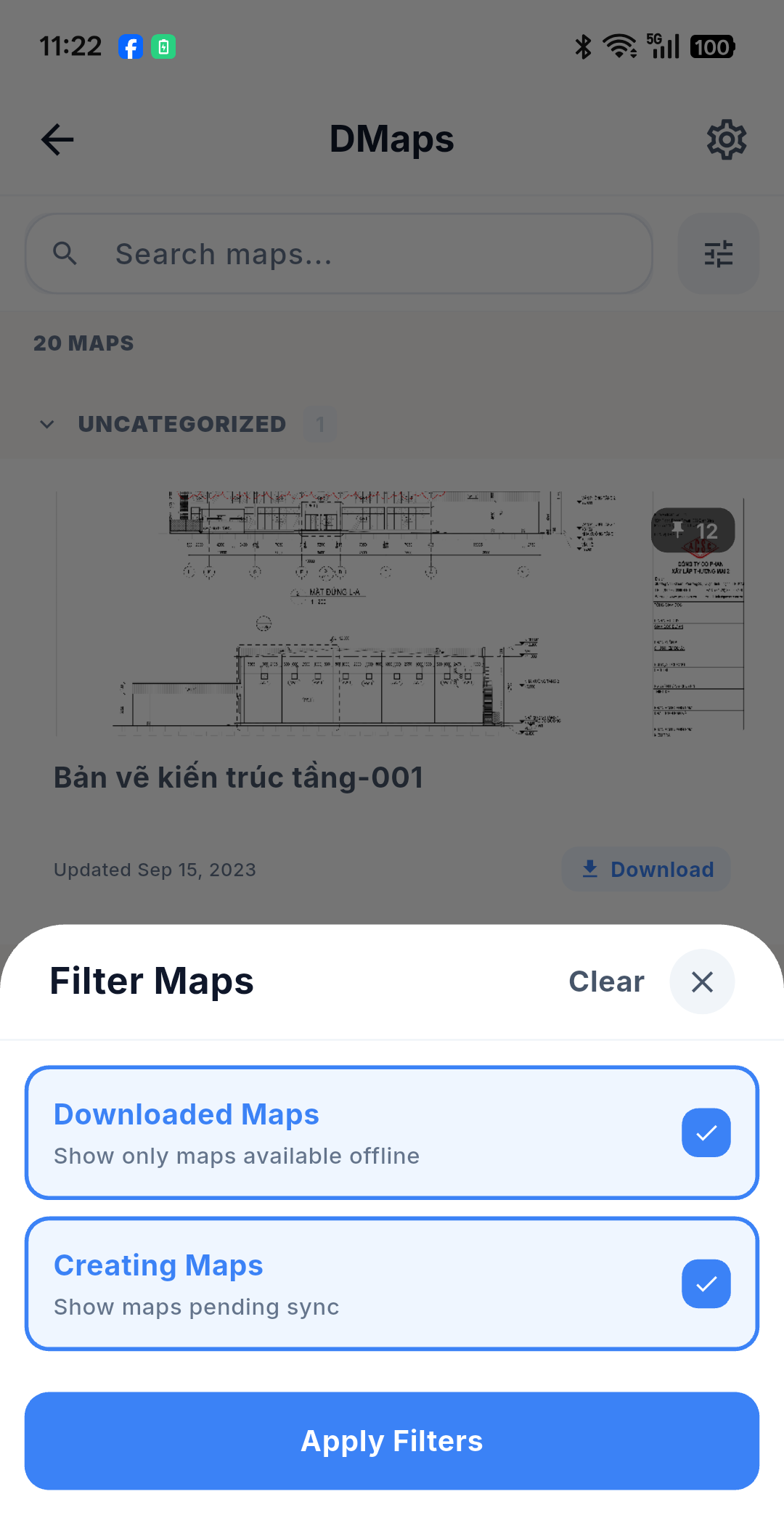 DMap filter sheet