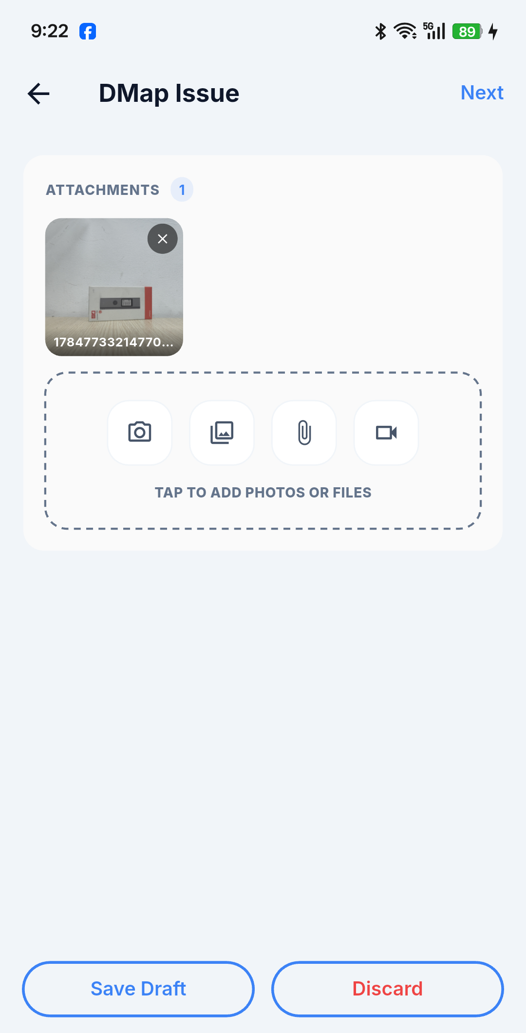 DMap Issue — attachments step