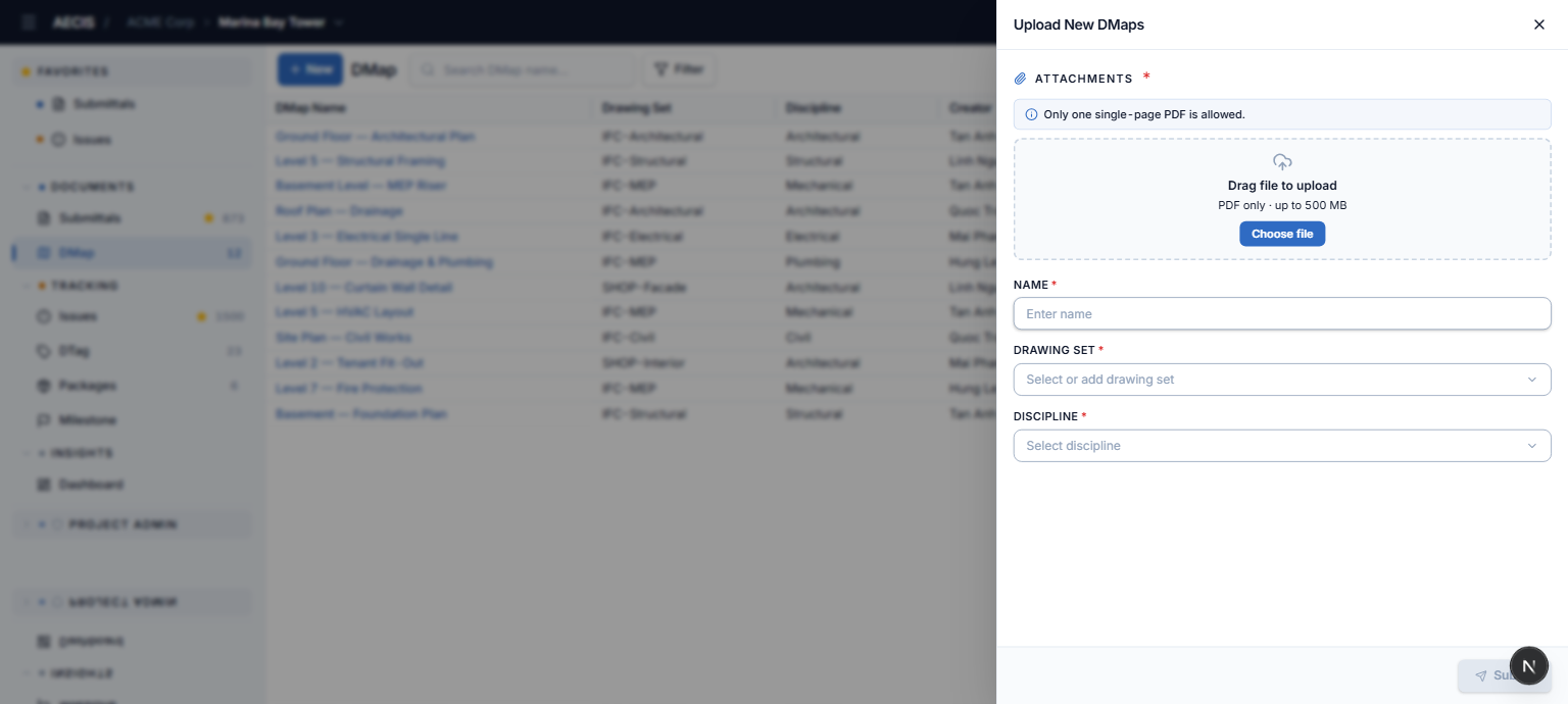 Upload panel