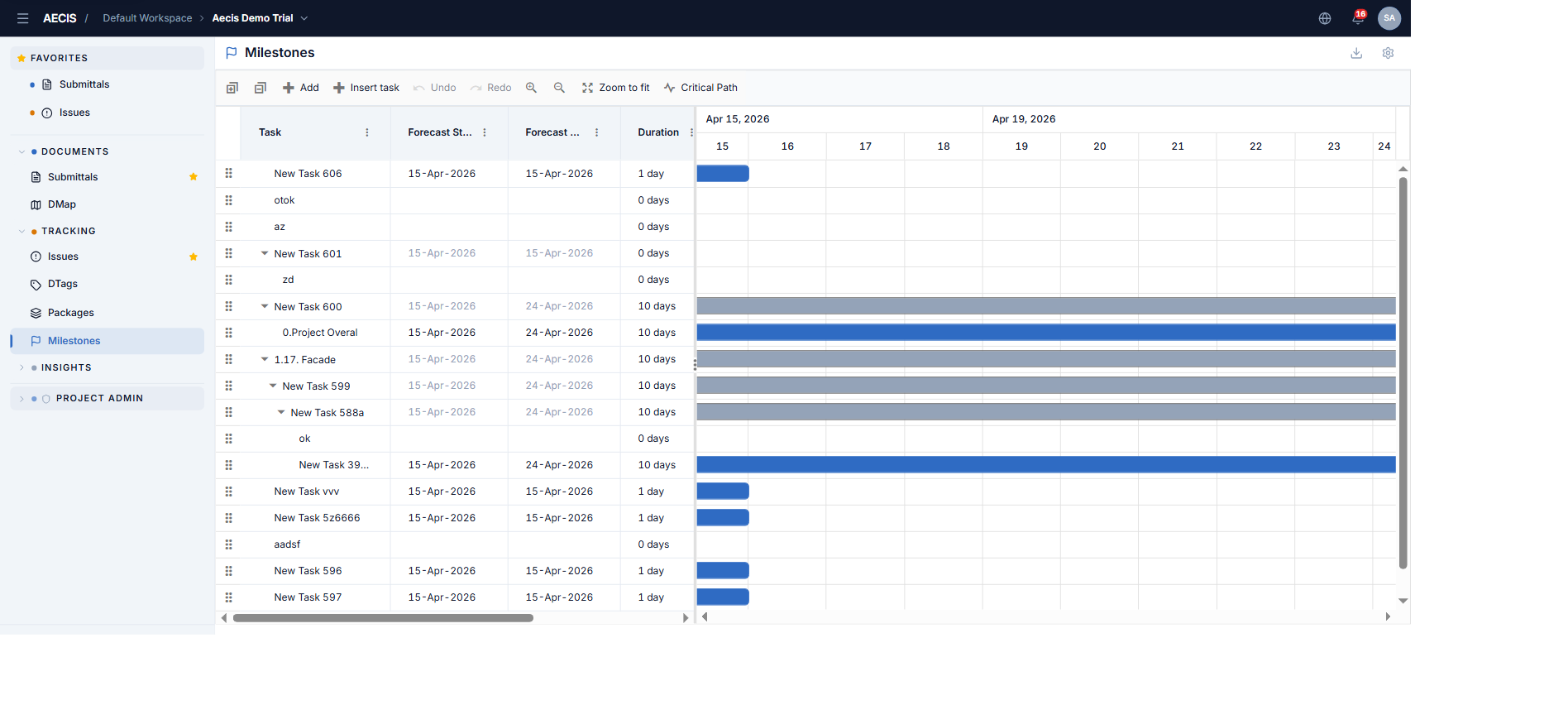 Gantt Milestone