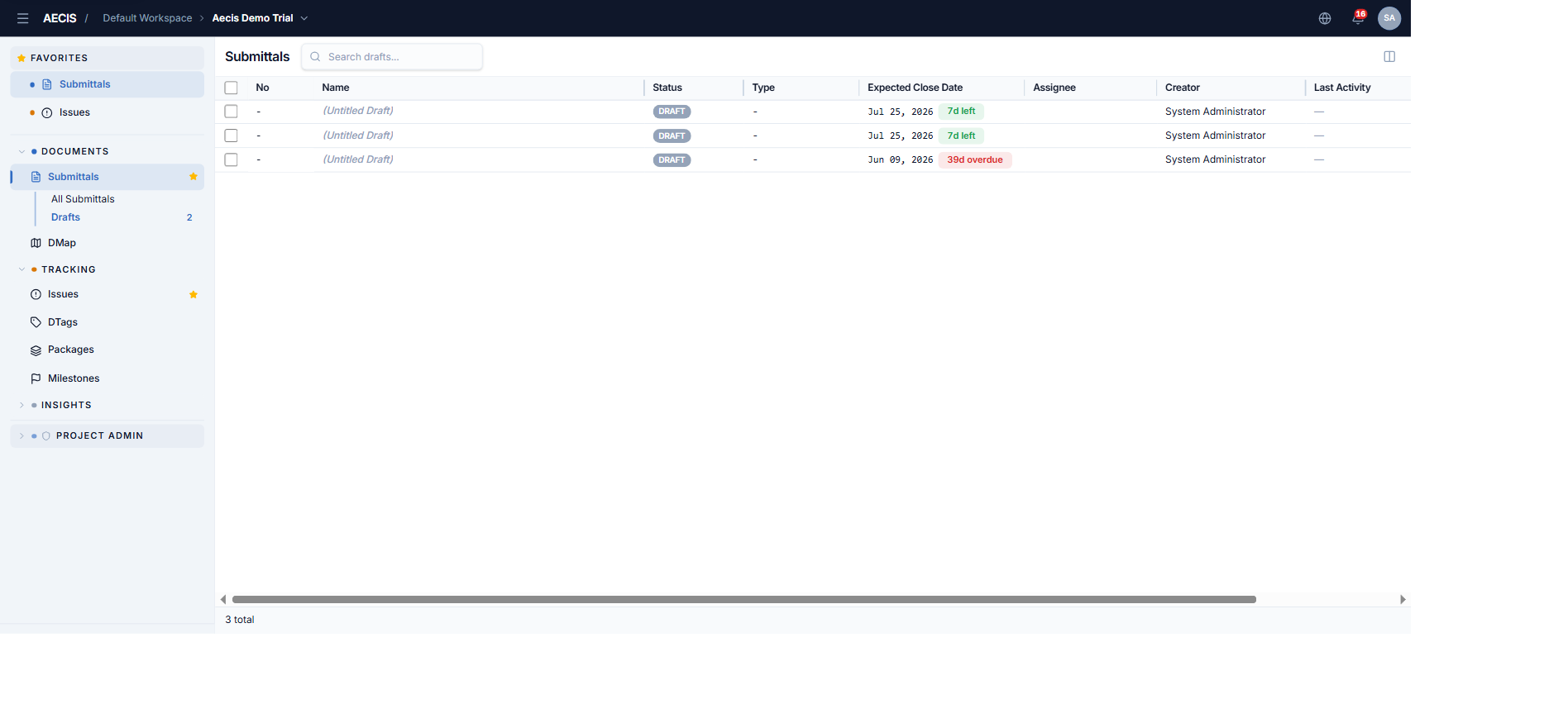 View Drafts